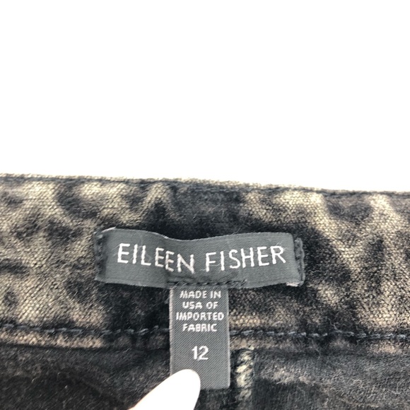 Eileen Fisher Charcoal Distressed Mineral Washed Velveteen Skinny Jeans Pants - Picture 6 of 8